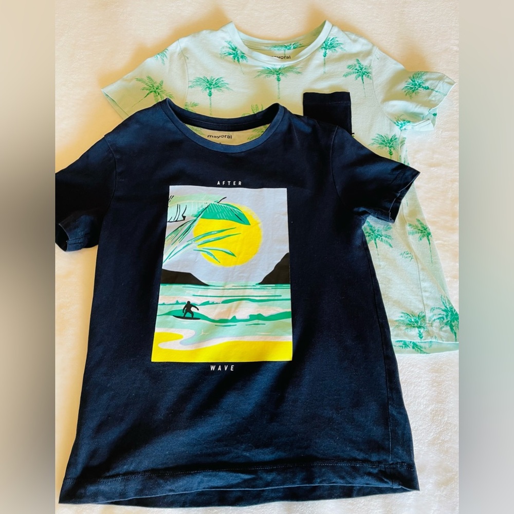 Mayoral Surfing and Palm Trees Print T-Shirts Set of 2 (Pre-Loved)